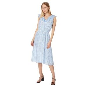 Vince Camuto‎ Women's Smocked Waist Midi Dress Size Extra Large in Airy Blue
